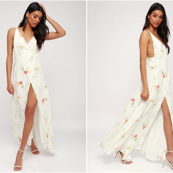 Capulet Maxine Ivory Floral Print Wrap Dress (size M) - Picture 2 of 6